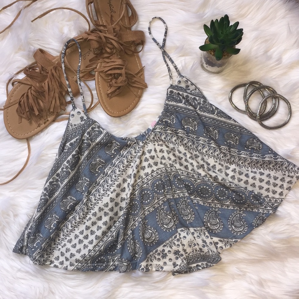 Paisley Print Crop Top
